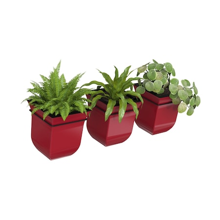 Mayne Valencia 8in Wall Mount Planter - Red 3-Pack 3871-R